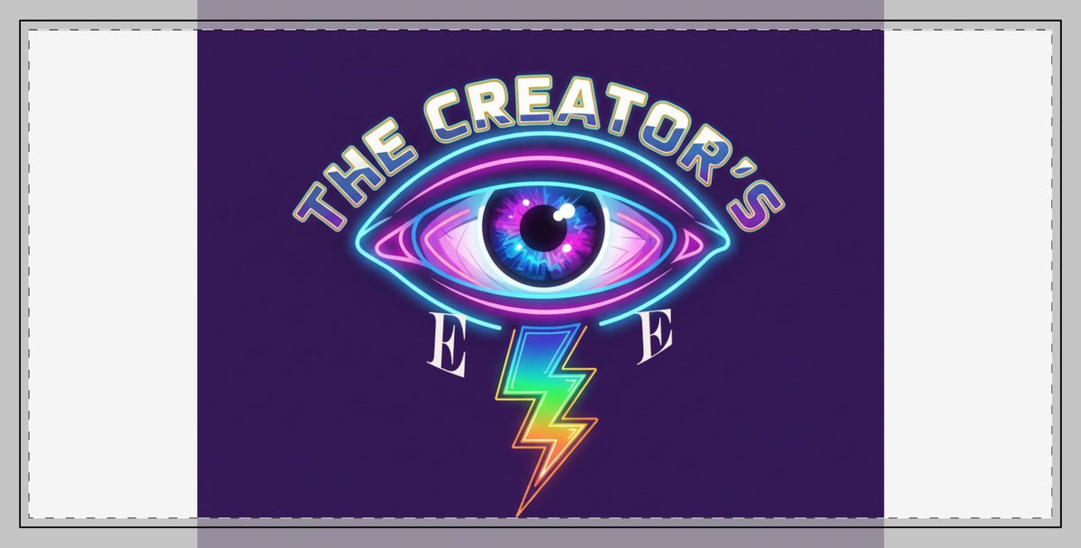 The Creator's Eye Stitched Desk Mat — Neon Lightning Gamer Mouse Pad