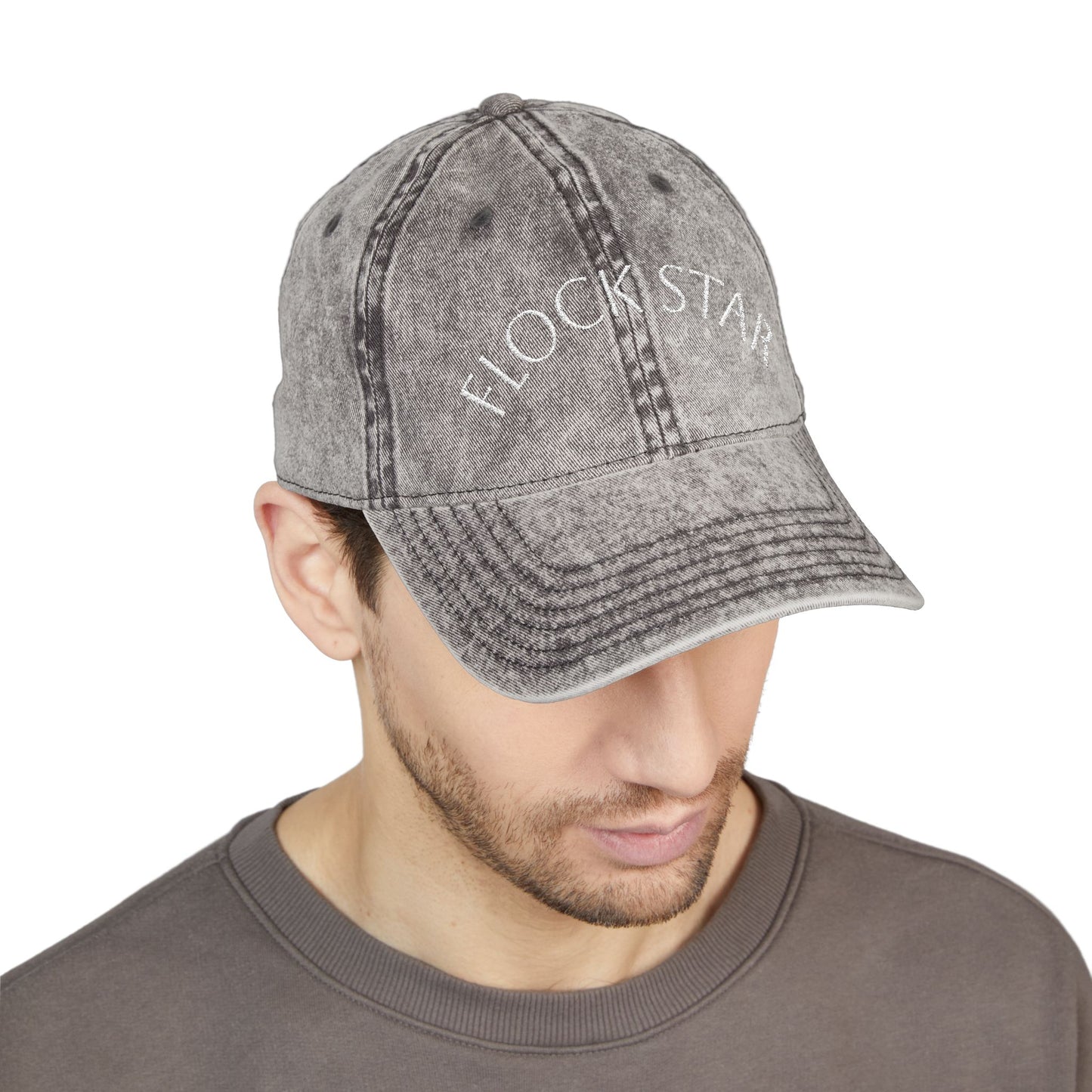 Vintage Embroidered Cap - FLOCK STAR, Casual Hat for Pastors, birdwatchers of all kinds