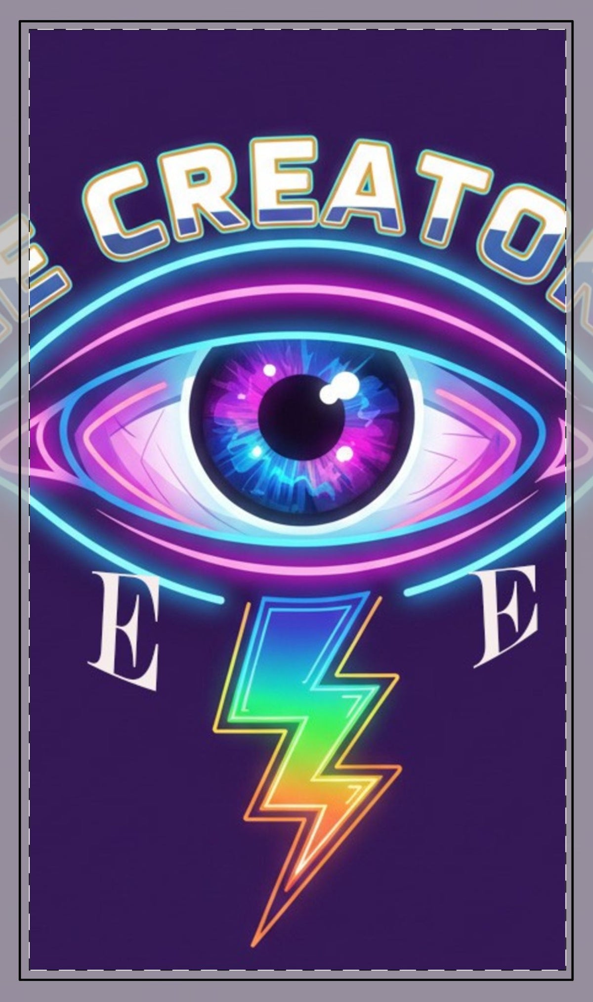 The Creator's Eye Stitched Desk Mat — Neon Lightning Gamer Mouse Pad