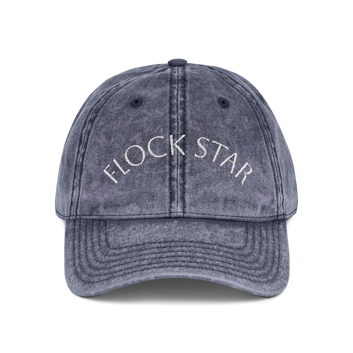Vintage Embroidered Cap - FLOCK STAR, Casual Hat for Pastors, birdwatchers of all kinds