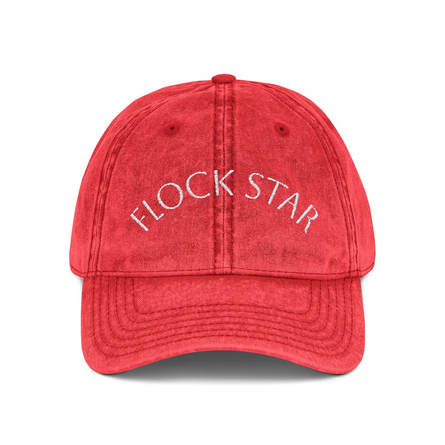 Vintage Embroidered Cap - FLOCK STAR, Casual Hat for Pastors, birdwatchers of all kinds