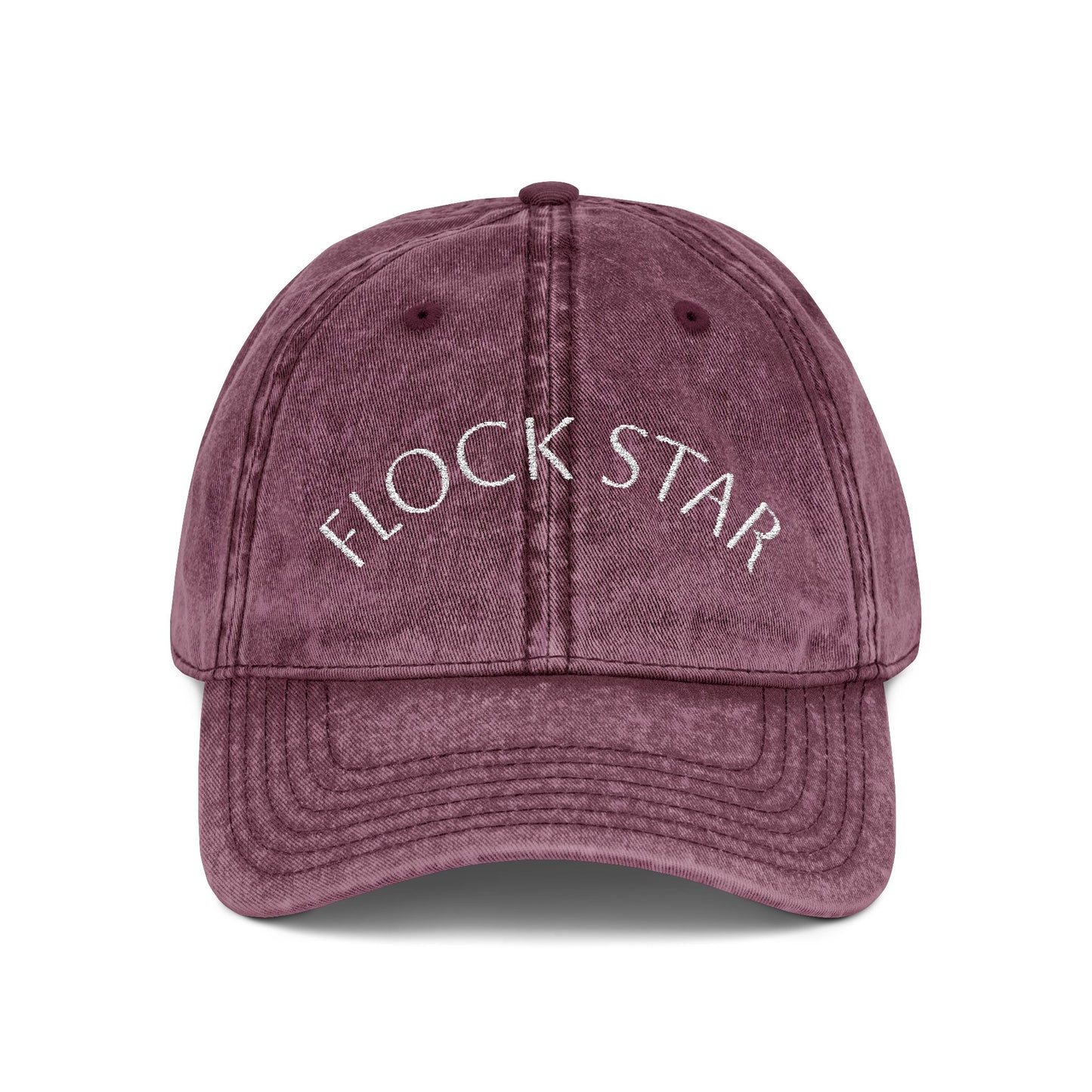 Vintage Embroidered Cap - FLOCK STAR, Casual Hat for Pastors, birdwatchers of all kinds