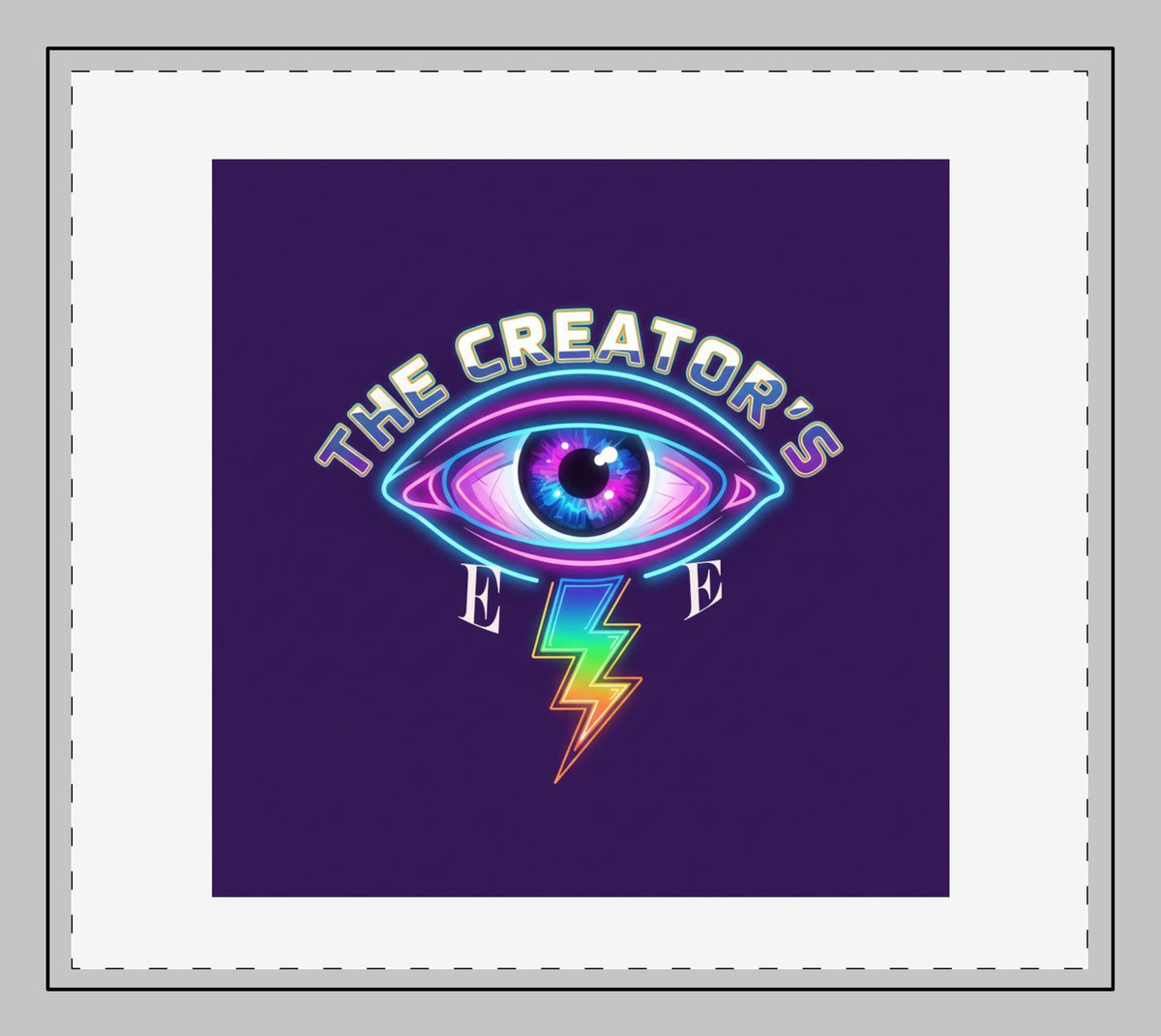 The Creator's Eye Stitched Desk Mat — Neon Lightning Gamer Mouse Pad
