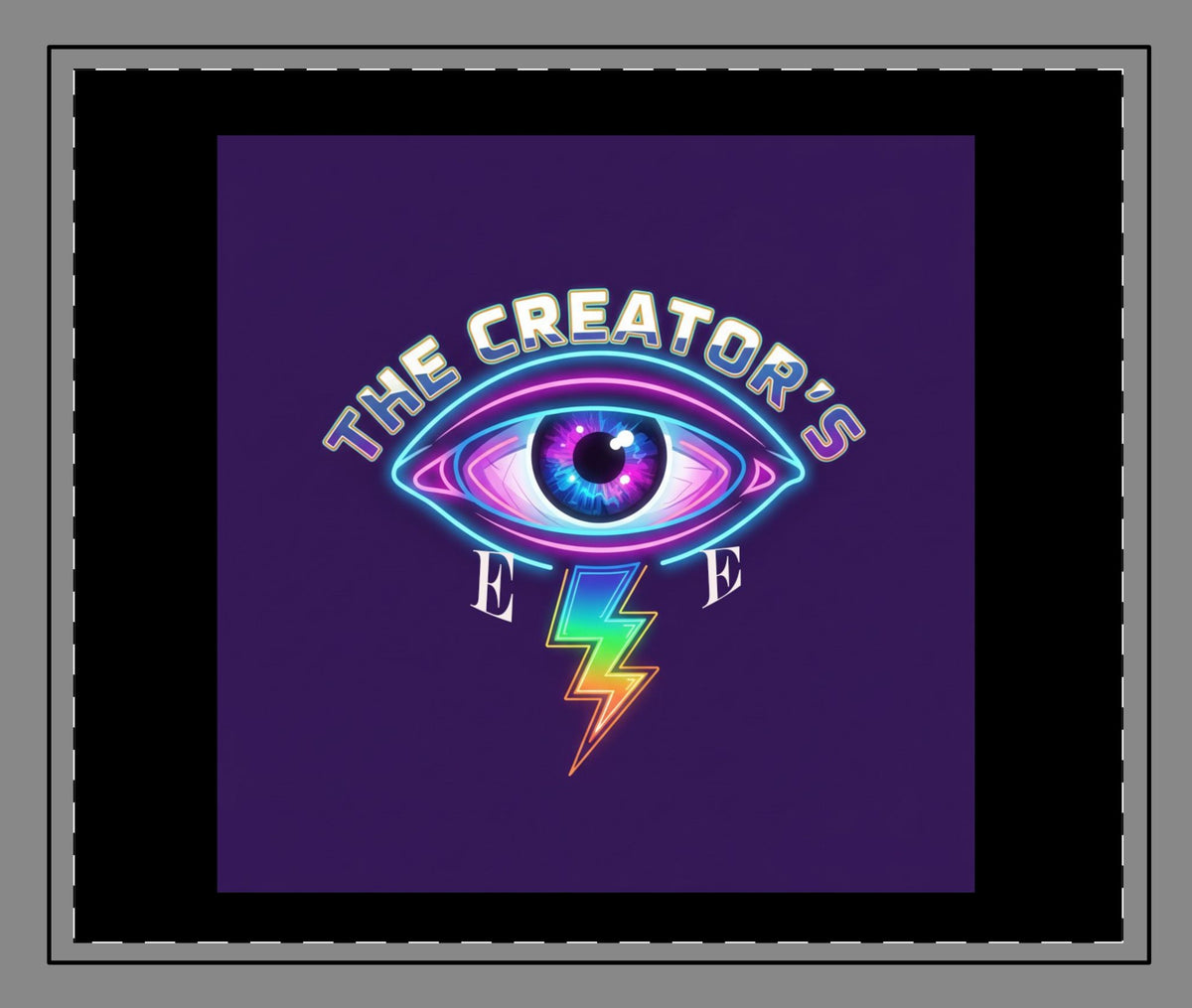 The Creator's Eye Stitched Desk Mat — Neon Lightning Gamer Mouse Pad