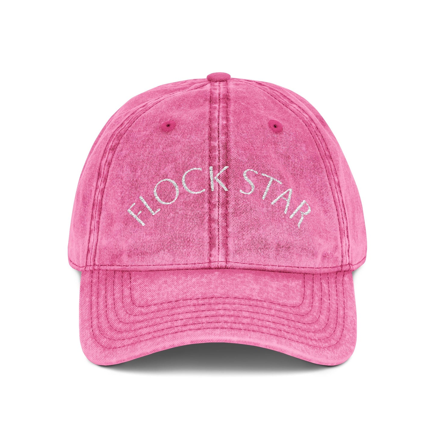 Vintage Embroidered Cap - FLOCK STAR, Casual Hat for Pastors, birdwatchers of all kinds