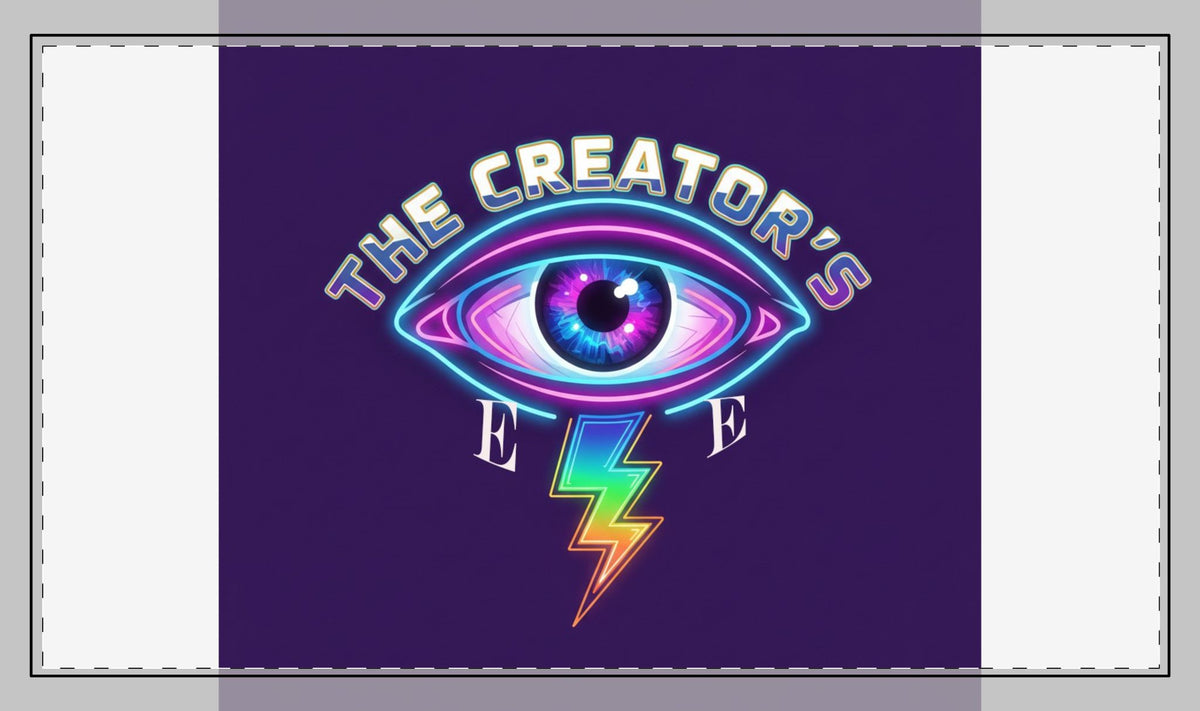 The Creator's Eye Stitched Desk Mat — Neon Lightning Gamer Mouse Pad